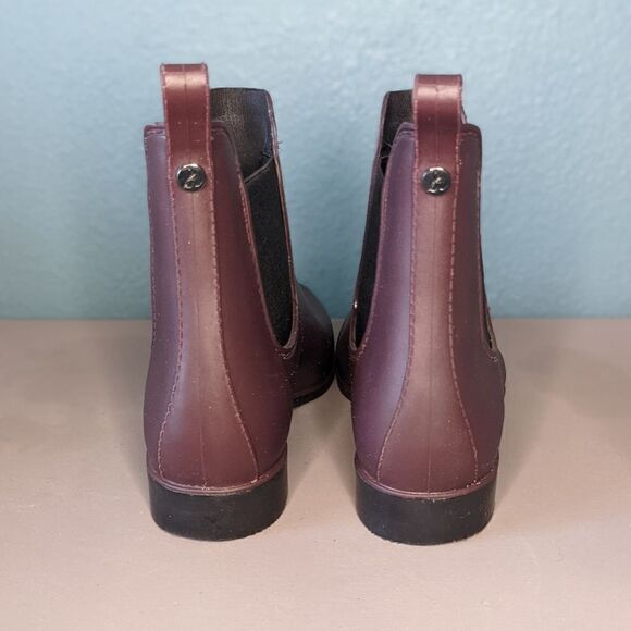 Sam Edelman Tinsley Maroon Rubber Waterproof Women's Chelsea Rain Boots Size 7 - Picture 6 of 8